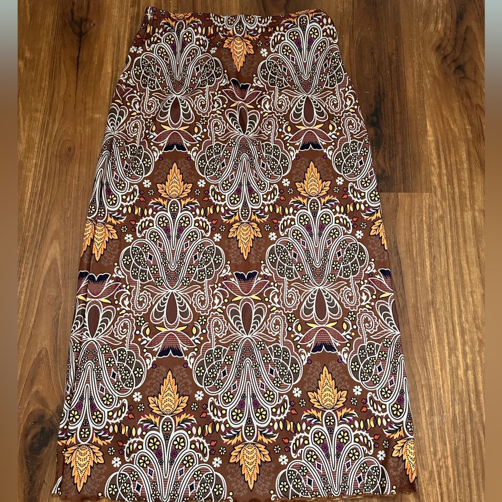 boho maxi skirt with lettuce trim